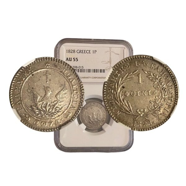 1 ΦΟΊΝΙΚΑΣ 1828 , AU55 NGC Ελληνικά Νομίσματα